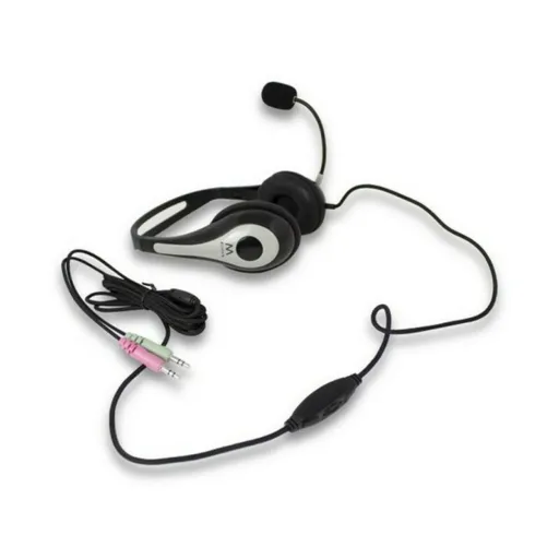 Auriculares com Microfone Ewent EW3562 Preto Preto/Prateado