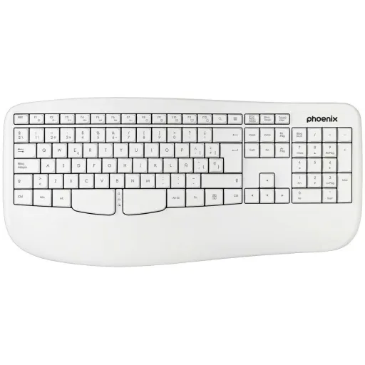 Teclado Sem Fios Phoenix K201 Branco Qwerty Espanhol