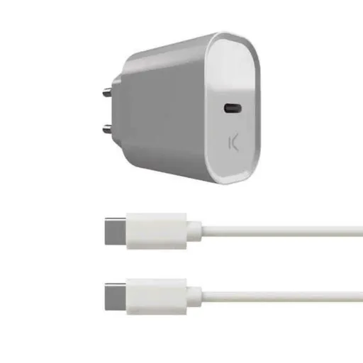 Carregador de Parede + Cabo USB C KSIX Branco 20W