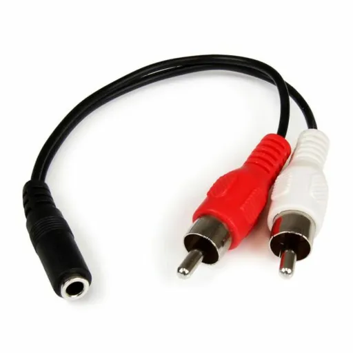 Cabo Áudio Jack (3,5 mm) para 2 RCA Startech MUFMRCA              Preto 0,15 m