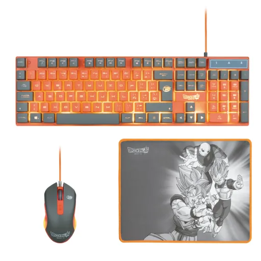 Teclado e Rato FR-TEC Dragon Ball Qwerty Espanhol Laranja