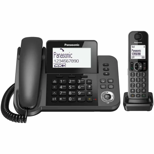 Telefone Fixo Panasonic KX-TGF310 Branco Preto Cinzento