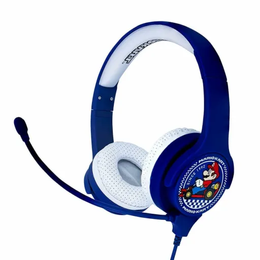 Auriculares com Microfone OTL Technologies MARIO KART Azul Azul/Branco