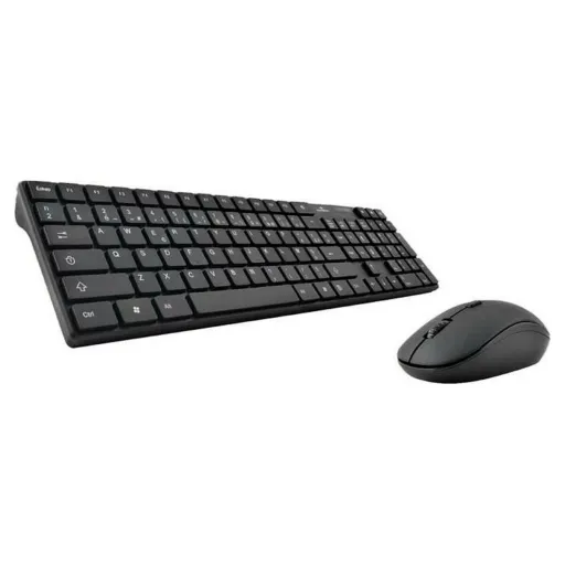 Teclado e Rato Bluestork BLU3760162063431 AZERTY Preto