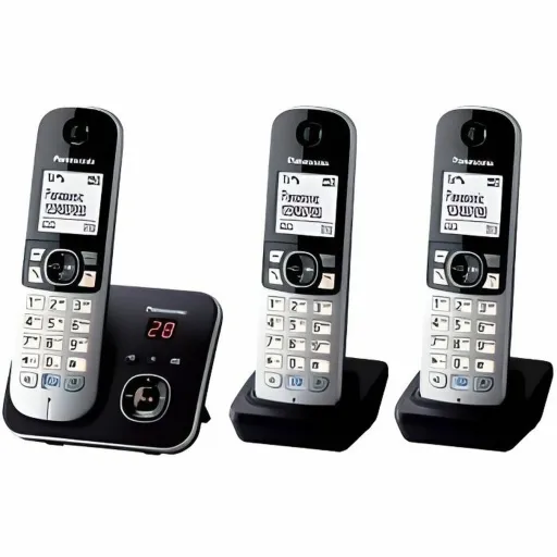 Telefone Sem Fios Panasonic KX-TG6823 Branco Preto Preto/Prateado