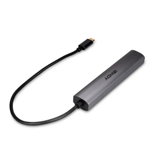 Hub USB-C LINDY 43385 Cinzento