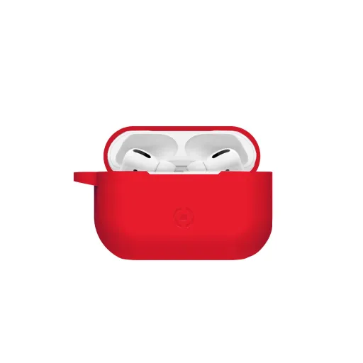 Capa Protetora Celly AIRPODS PRO Auriculares Vermelho Silicone Plástico