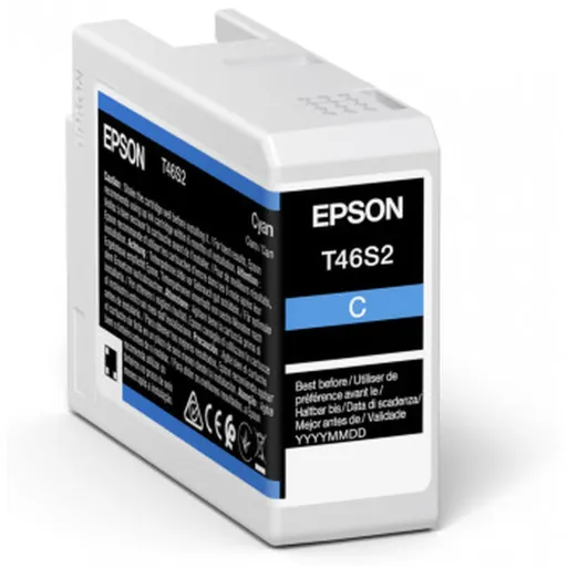 Tinteiro de Tinta Original Epson C13T46S200 25 ml Azul Preto Ciano