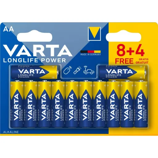 Pilhas Alcalinas Varta Longlife Power AA 1,5 V (12 Unidades)