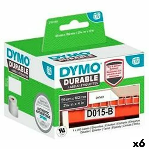 Etiquetas para Impressora Dymo Durable Branco 102 x 59 mm Preto (6 Unidades)