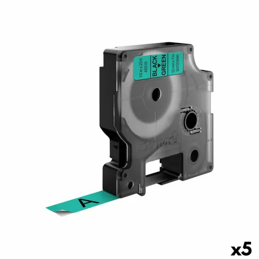 Cinta Laminada para Máquinas Rotuladoras Dymo D1 45019 12 mm LabelManager™ Verde Preto (5 Unidades)