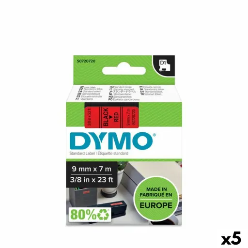 Fita de Transferência Térmica Dymo D1 40917 7 m Preto/Vermelho (5 Unidades)