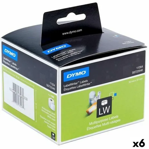 Etiquetas para Impressora Dymo Branco Preto 32 x 57 mm 1000 Peças (6 Unidades)