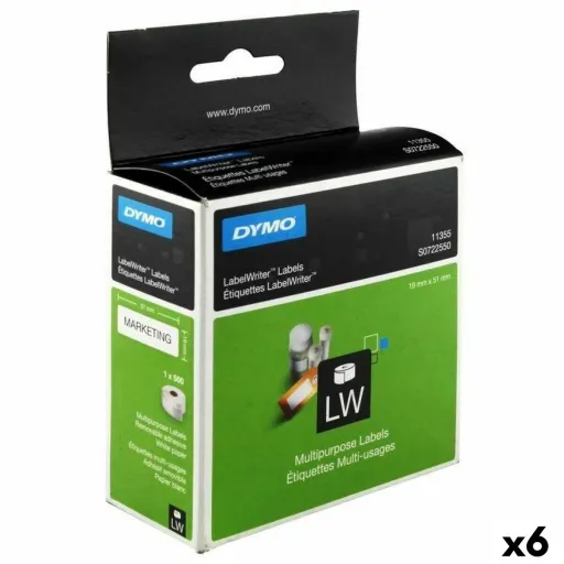 Rolo de Etiquetas Dymo LW11355 19 x 51 mm Branco Preto (6 Unidades)