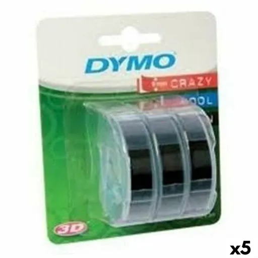 Cinta Laminada para Máquinas Rotuladoras Dymo 84773 9 mm x 3 m Preto Branco (5 Unidades)