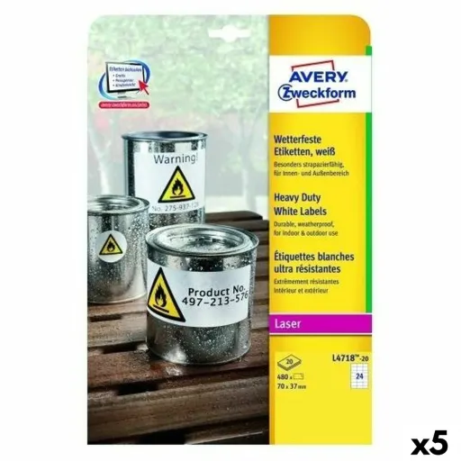 Etiquetas para Impressora Avery L4718 20 Folhas 99,1 x 139 mm (5 Unidades)