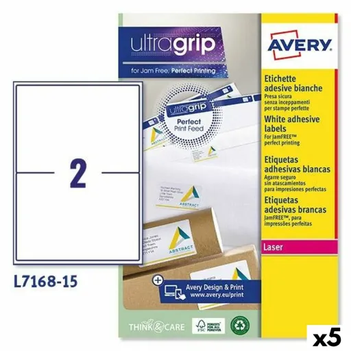 Etiquetas para Impressora Avery L7168 Branco 15 Folhas 199,6 x 143,5 mm (5 Unidades)