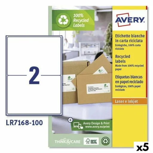 Etiquetas para Impressora Avery LR7168 Branco 100 Folhas 199,6 x 143,5 mm (5 Unidades)