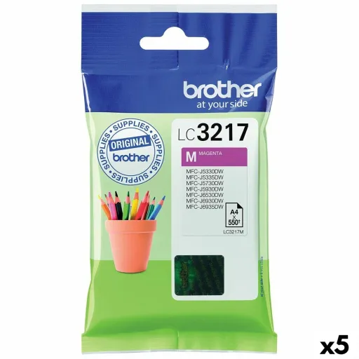 Tinteiro de Tinta Original Brother LC3217 Magenta (5 Unidades)