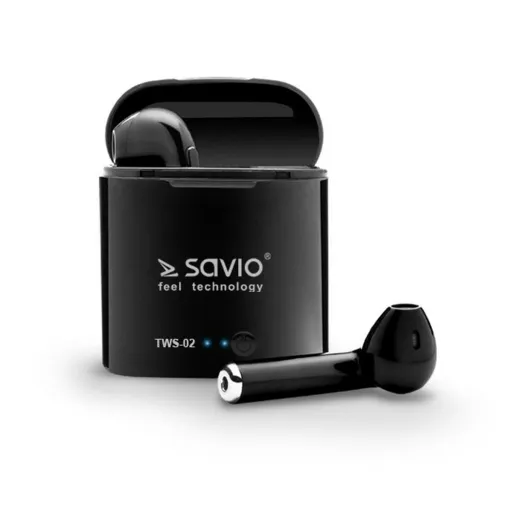 Auriculares in Ear Bluetooth Savio TWS-02 Preto Grafite