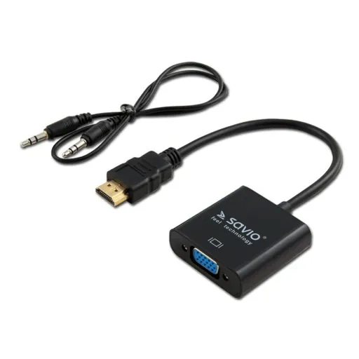 Adaptador HDMI para VGA com Áudio Savio CL-23/B Preto 50 cm