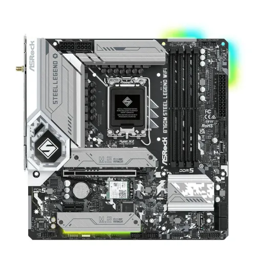 Placa Mãe ASRock B760M Steel Legend WiFi Intel Wi-Fi 6 Intel B760 LGA 1700