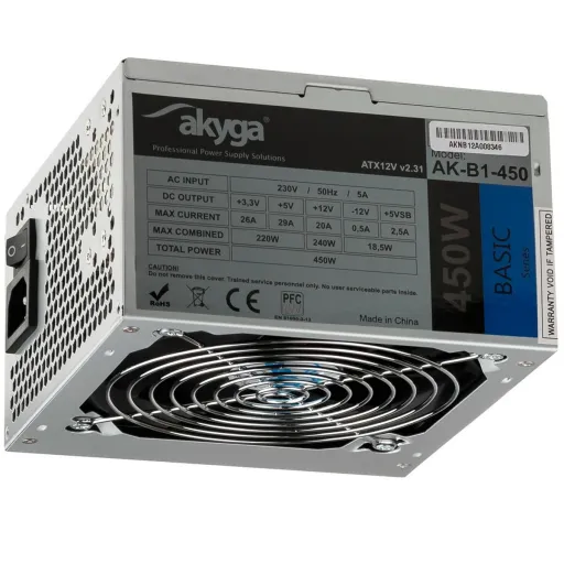 Fonte de Alimentação Akyga AK-B1-450 450 W RoHS CE FCC REACH ATX