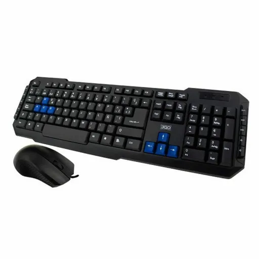 Teclado e Rato 3GO COMBODRILE2 Preto Qwerty Espanhol Francês