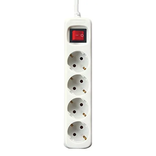 Extensão com 4 Tomadas com Interruptor Silver Electronics Branco