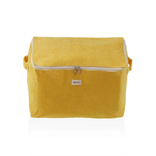 Caixa de Armazenamento Versa Corduroy 38 x 26 x 26 cm Amarelo