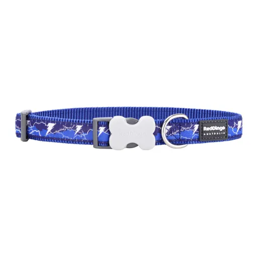 Coleira para Cães Red Dingo STYLE LIGHTNING Azul Marinho 31-47 cm