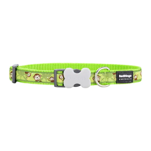 Coleira para Cães Red Dingo STYLE MONKEY LIME GREEN 31-47 cm