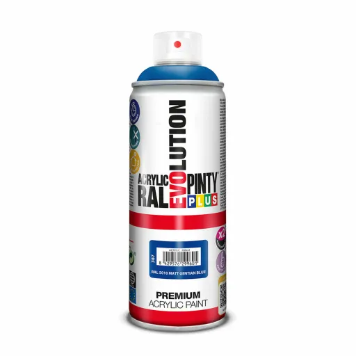 Tinta em Spray Pintyplus Evolution RAL 5010 Gentian Blue 400 ml Mate