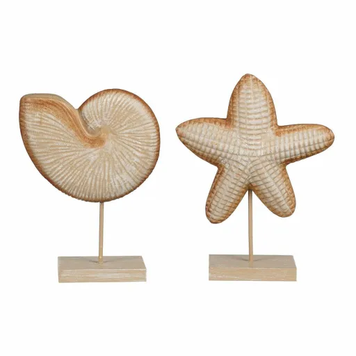 Figura Decorativa Mica Decorations Marrom Claro Concha Estrela do Mar 24 x 17 x 17 cm