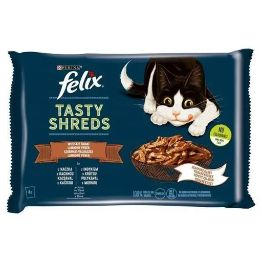 Comida para Gato Purina Tasty Shreds Peru Pato 4 x 80 g