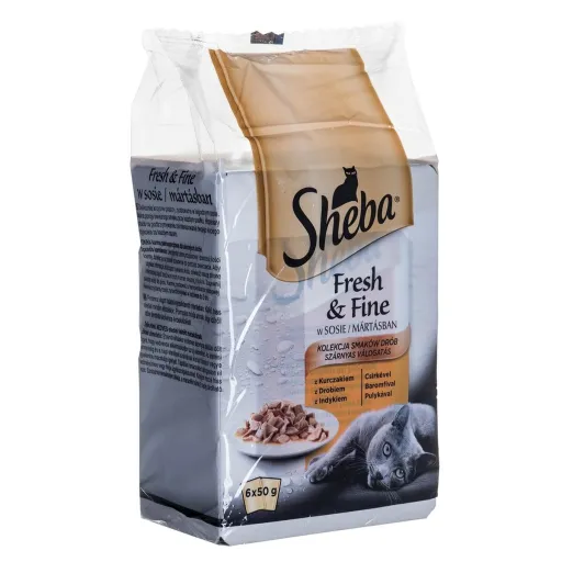 Comida para Gato Sheba Fresh & Fine Frango Peru Pássaros 300 g