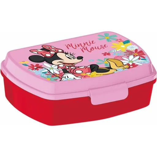 Sanduicheira Minnie Mouse Spring Look Infantil Retangular Polipropileno 17 x 14 x 5,6 cm