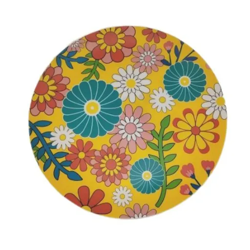 Prato de Jantar Versa Amarelo Polietileno RPET Bloemen Ø 25 cm