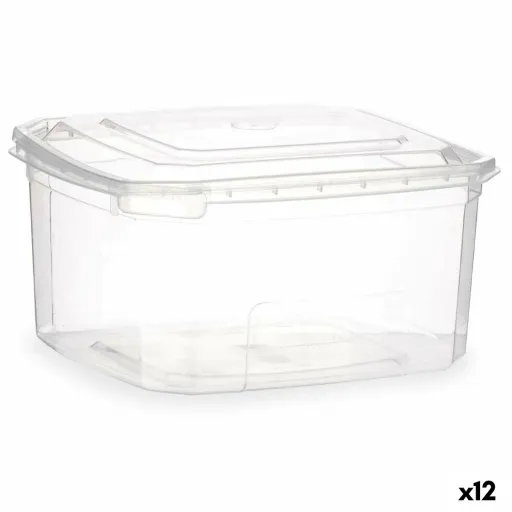 Lancheira Retangular com Tampa Transparente Polipropileno 1 L 14,1 x 8 x 15,5 cm (12 Unidades)