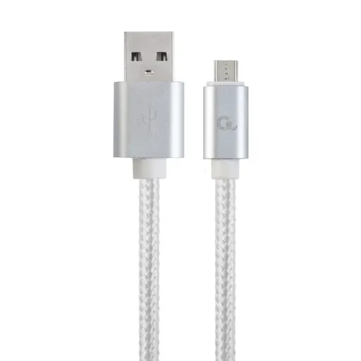 Cabo USB para Micro USB GEMBIRD CCB-MUSB2B-AMBM-6-S Branco Prateado 1,8 m