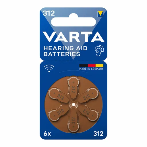 Pilha para Aparelho Auditivo Varta Hearing Aid 312 PR41 6 Unidades