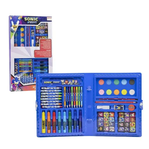 Set de Papelaria Sonic Mala Azul Escuro