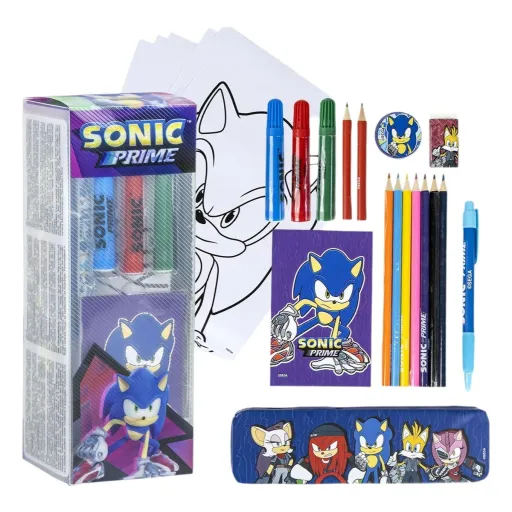 Set de Papelaria Sonic Azul 24 Peças