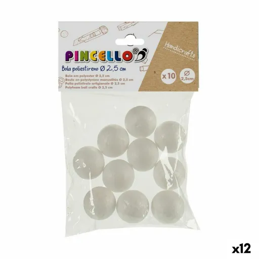 Material para Trabalhos Manuais Bolas Poliestireno Ø 2,5 cm Branco 12 Unidades