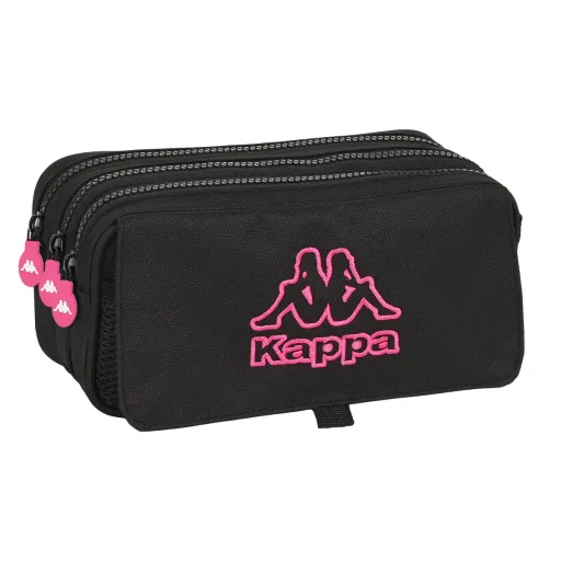 Malas para Tudo Triplas Kappa Black And Pink Preto (21,5 x 10 x 8 cm)