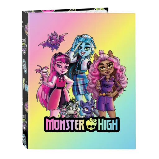 Pasta com Argolas Monster High Creep Preto A4 26.5 x 33 x 4 cm