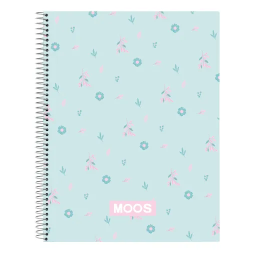 Caderno de Argolas Moos Garden Turquesa A4 120 Folhas