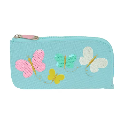 Bolsa Escolar Moos Butterflies Azul Claro 23 x 11 x 1 cm