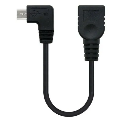 Cabo USB 2.0 A para USB B NANOCABLE CABLE USB 2.0 OTG ACODADO, TIPO MICRO B/M-A/H, NEGRO, 15 CM 15 cm Preto Macho/Fêmea