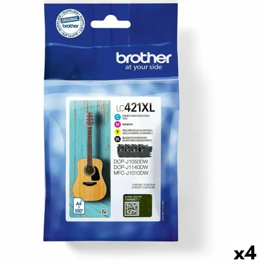 Tinteiro de Tinta Original Brother LC421XL Preto/Ciano/Magenta/Amarelo (4 Unidades)